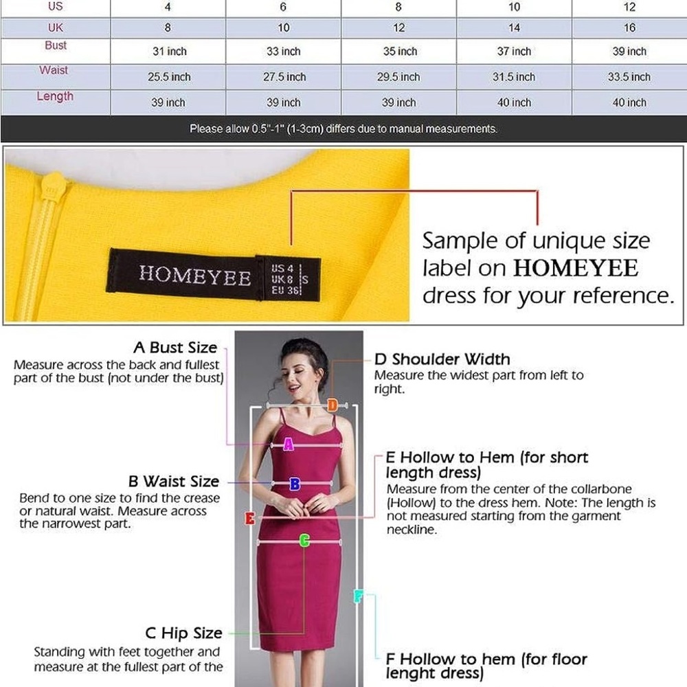 NWT Homeyee Women's Cocktail A-Line Embroidery Dress - Picture 5 of 6